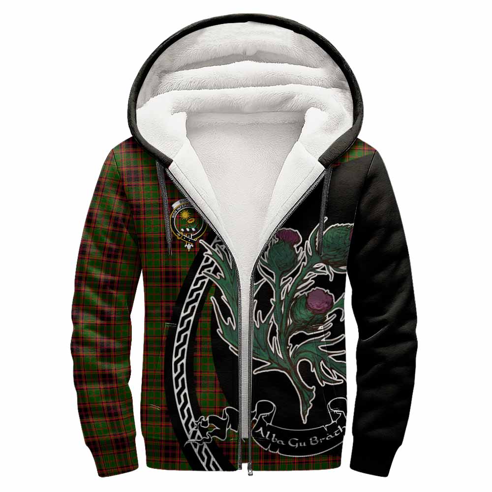 Buchan Family Crest Tartan Sherpa Hoodie Alba Thistle Inspired - Tartan Vibes Clothing