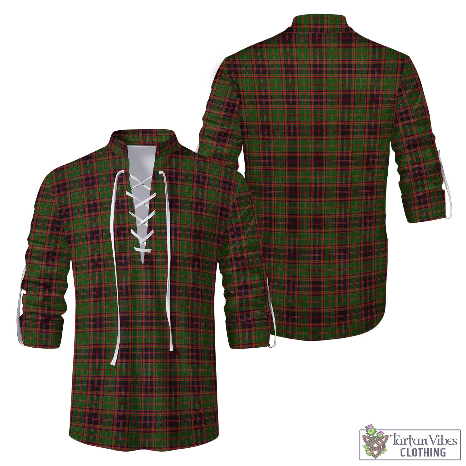 Tartan Vibes Clothing Buchan Modern Tartan Men's Scottish Traditional Jacobite Ghillie Kilt Shirt