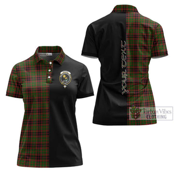 Buchan Tartan Women's Polo Shirt with Family Crest and Half Of Me Style Women - Tartanvibesclothing Shop