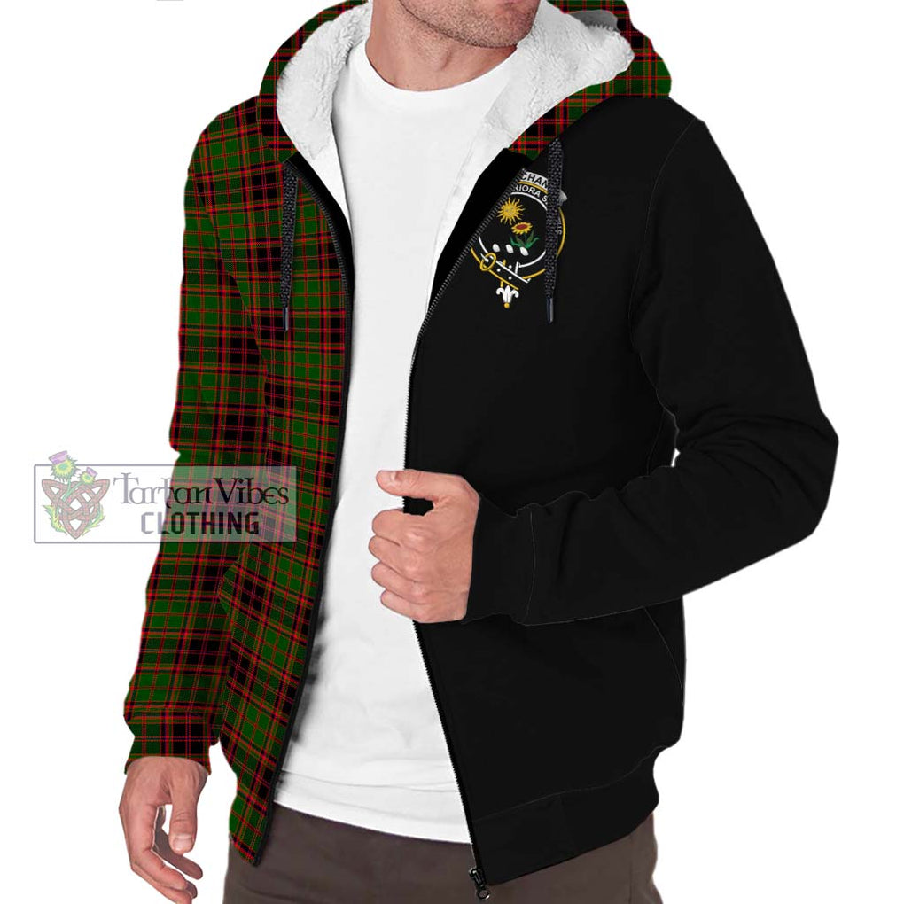 Buchan Tartan Sherpa Hoodie with Family Crest and Half Of Me Style Unisex S - Tartanvibesclothing Shop