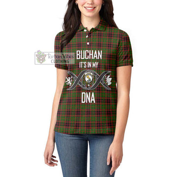 Buchan Tartan Women's Polo Shirt with Family Crest DNA In Me Style Women - Tartanvibesclothing Shop