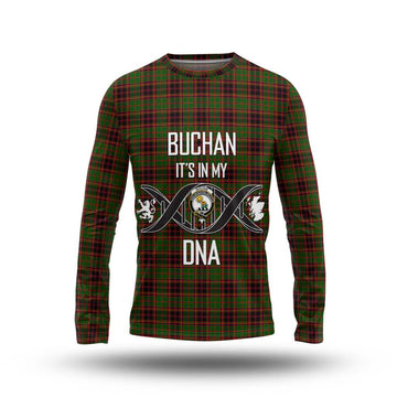 Buchan Tartan Long Sleeve T-Shirt with Family Crest DNA In Me Style Unisex - Tartanvibesclothing Shop