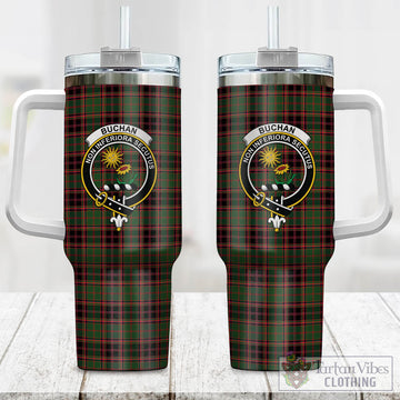 Buchan Modern Tartan and Family Crest Tumbler with Handle