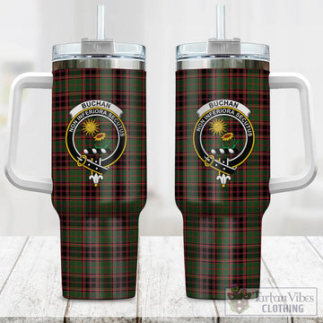 Tartan Vibes Clothing Buchan Modern Tartan and Family Crest Tumbler with Handle