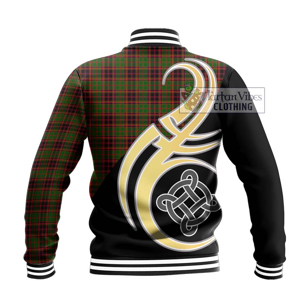 Buchan Tartan Baseball Jacket with Family Crest and Celtic Symbol Style - Tartan Vibes Clothing