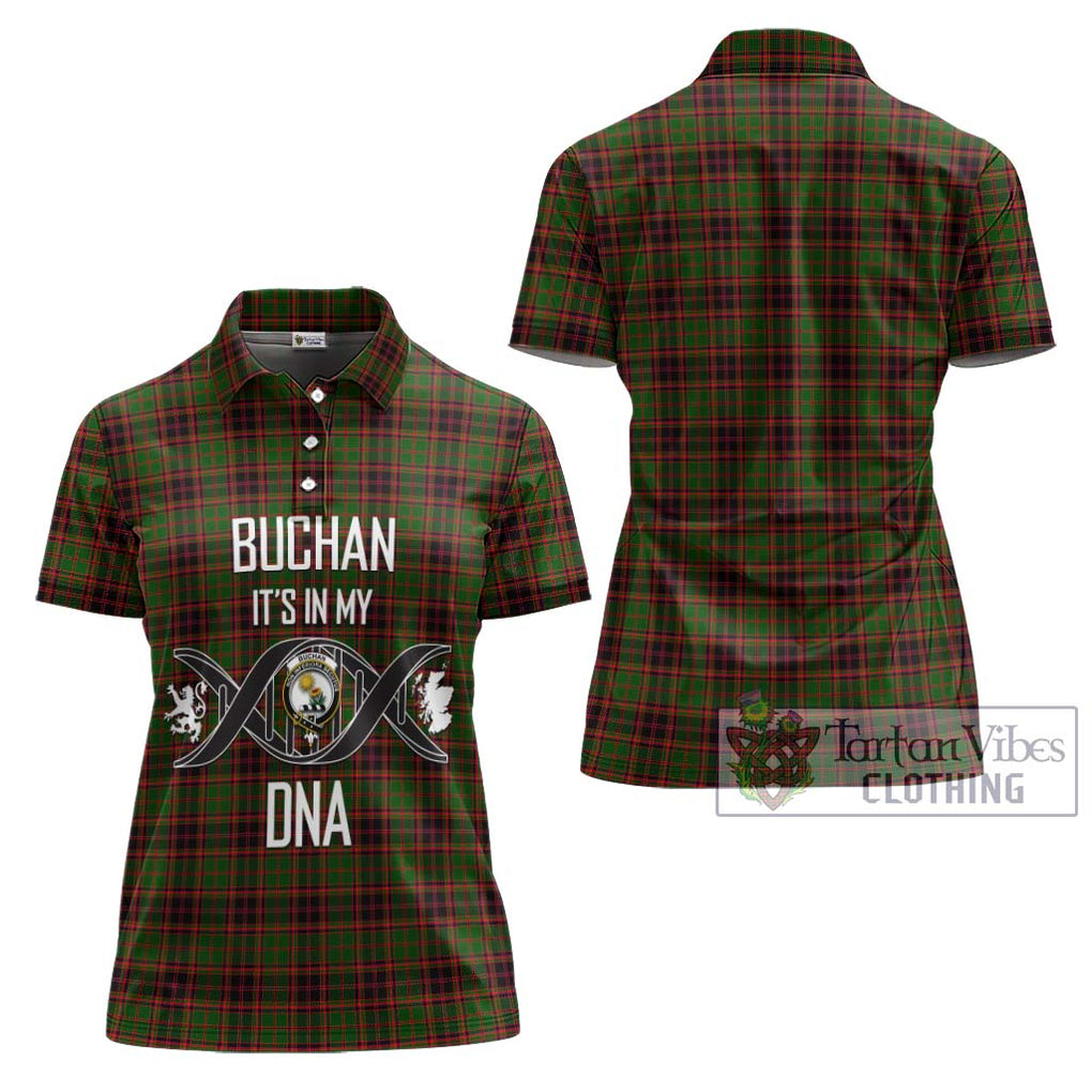 Buchan Tartan Women's Polo Shirt with Family Crest DNA In Me Style - Tartanvibesclothing Shop