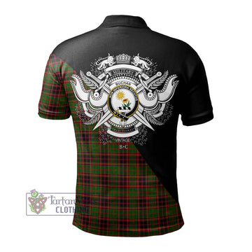Buchan Tartan Polo Shirt with Family Crest and Military Logo Style - Tartanvibesclothing Shop