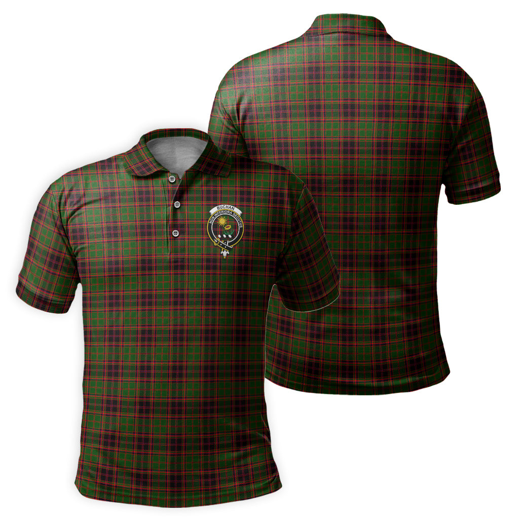 Buchan Modern Tartan Men's Polo Shirt with Family Crest - Tartanvibesclothing