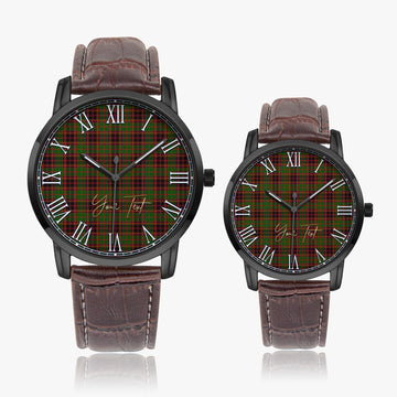 Buchan Modern Tartan Personalized Your Text Leather Trap Quartz Watch