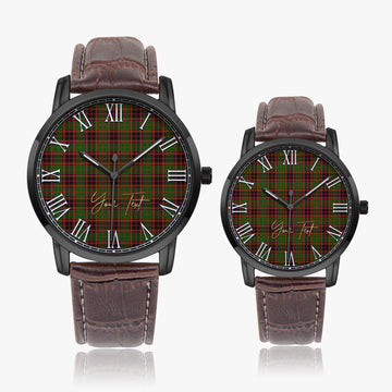 Buchan Tartan Personalized Your Text Leather Trap Quartz Watch