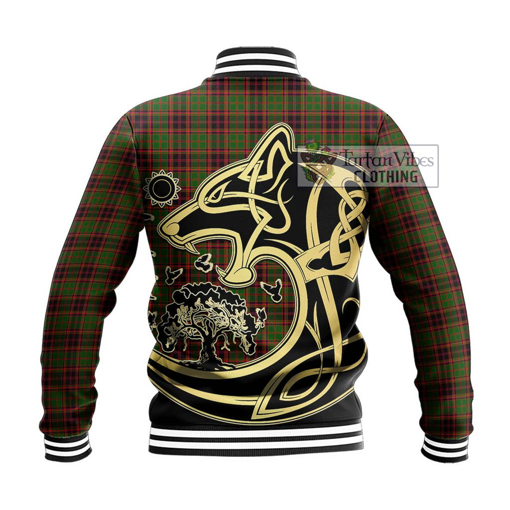 Buchan Tartan Baseball Jacket with Family Crest Celtic Wolf Style - Tartan Vibes Clothing