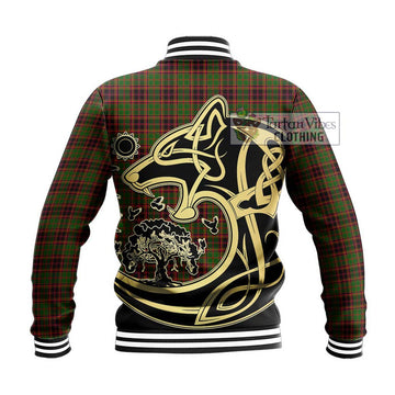Buchan Tartan Baseball Jacket with Family Crest Celtic Wolf Style - Tartan Vibes Clothing