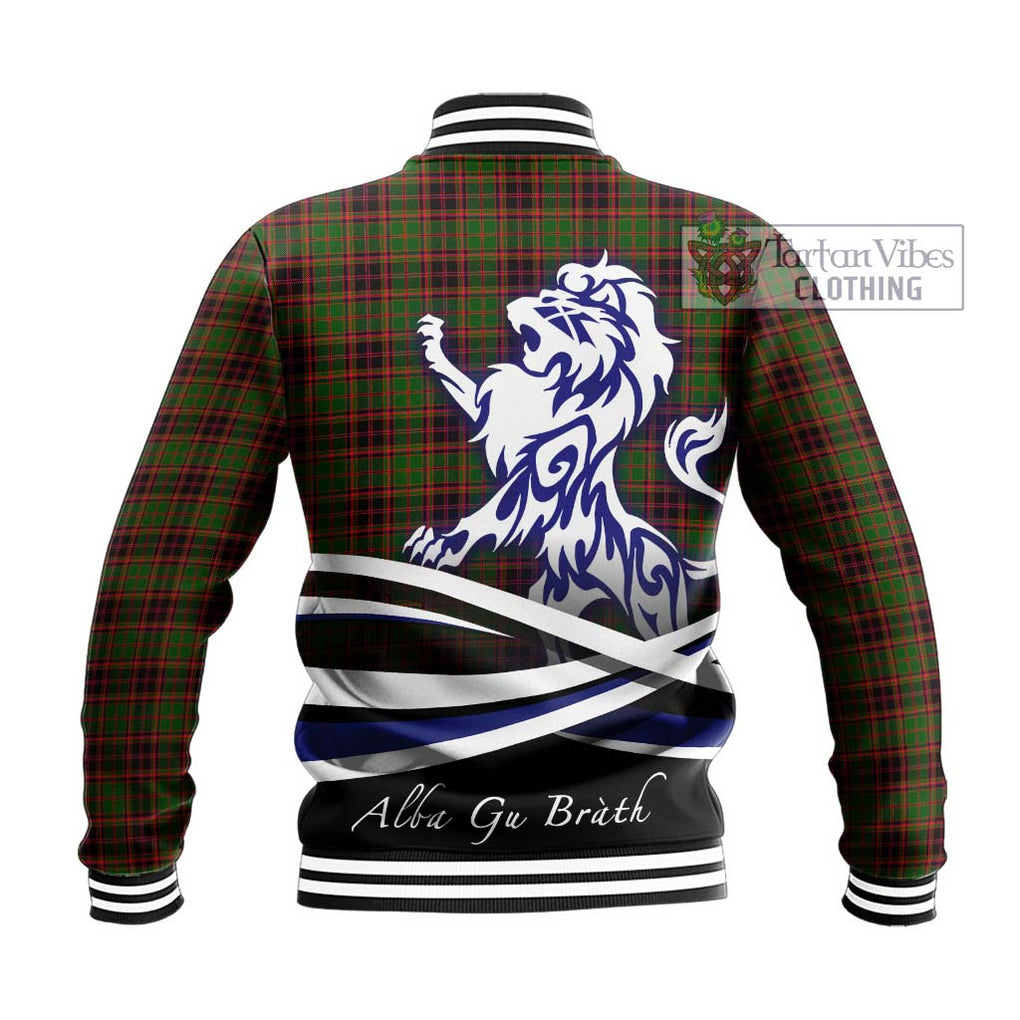 Buchan Tartan Baseball Jacket with Alba Gu Brath Regal Lion Emblem - Tartanvibesclothing Shop