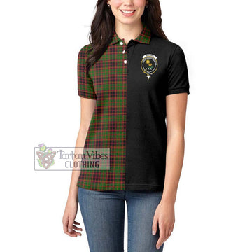 Buchan Tartan Women's Polo Shirt with Family Crest and Half Of Me Style - Tartanvibesclothing Shop