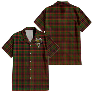 Buchan Modern Tartan Short Sleeve Button Down Shirt with Family Crest