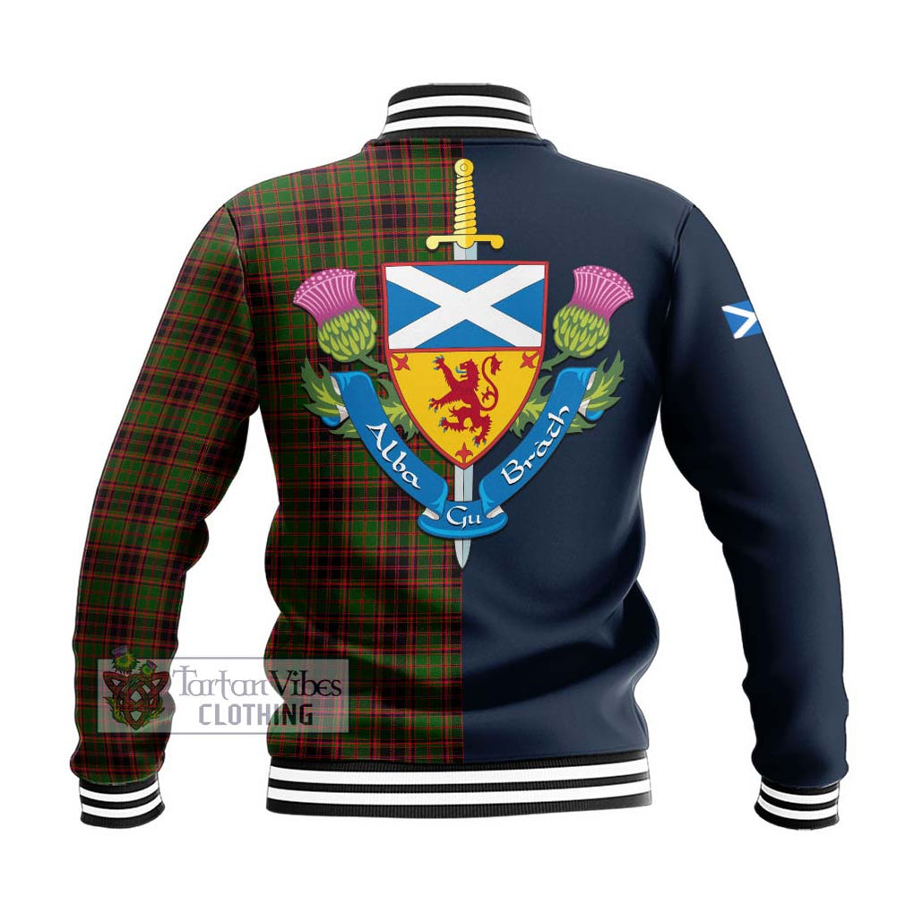 Tartan Vibes Clothing Buchan Modern Tartan Baseball Jacket with Scottish Lion Royal Arm Half Style