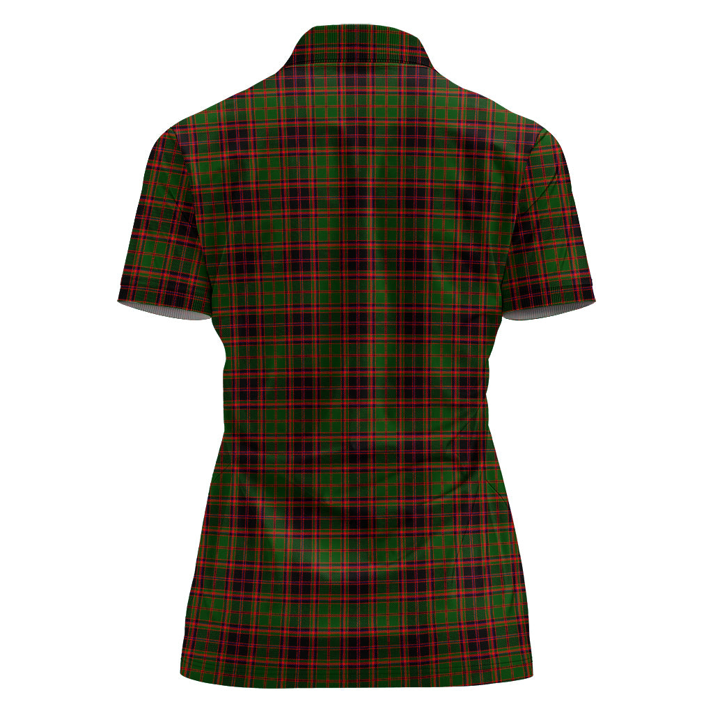 Buchan Modern Tartan Polo Shirt with Family Crest For Women - Tartanvibesclothing