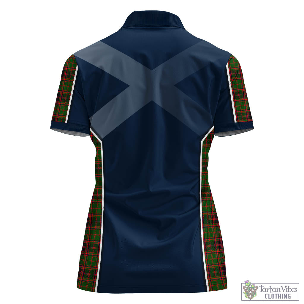 Tartan Vibes Clothing Buchan Modern Tartan Women's Polo Shirt with Family Crest and Scottish Thistle Vibes Sport Style
