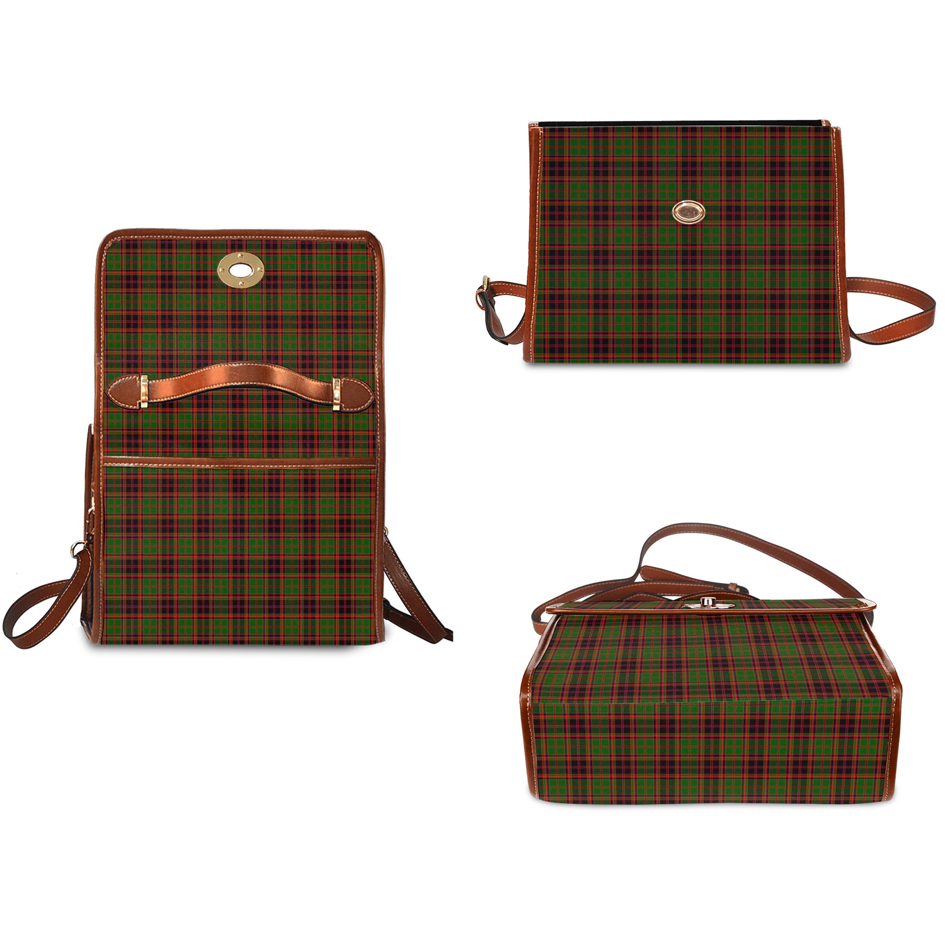 Buchan Modern Tartan Leather Strap Waterproof Canvas Bag - Tartanvibesclothing
