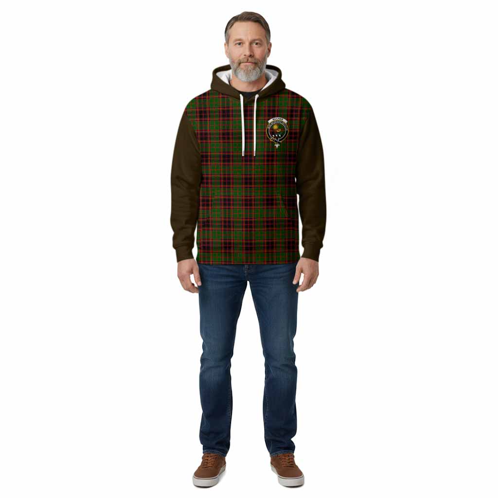 Buchan Tartan Accent Cotton Hoodie with Family Crest