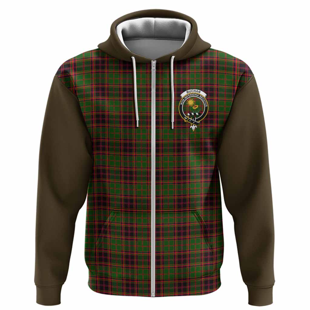 Buchan Tartan Accent Hoodie with Family Crest