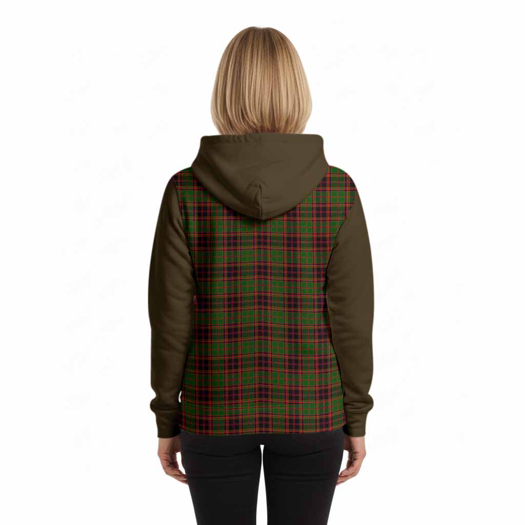 Buchan Tartan Accent Hoodie with Family Crest