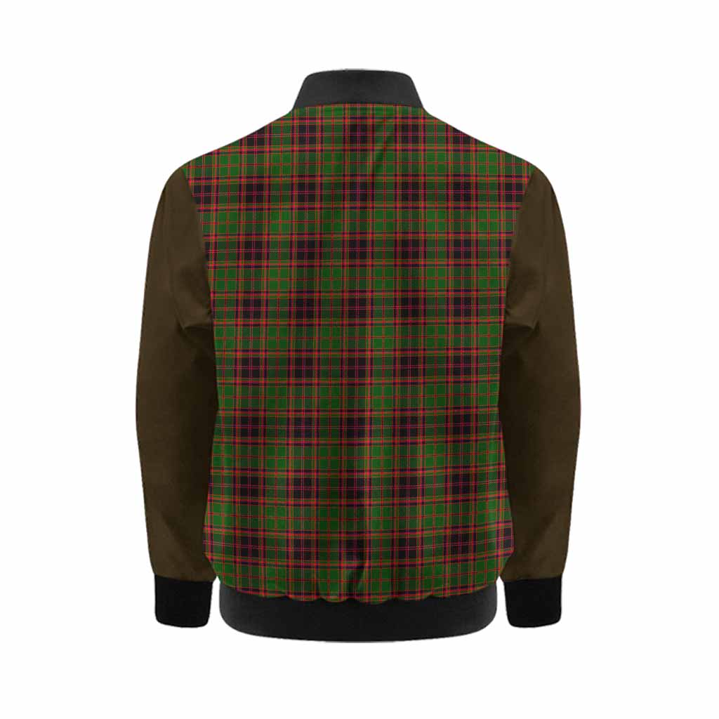 Buchan Tartan Accent Kid Bomber Jacket with Family Crest