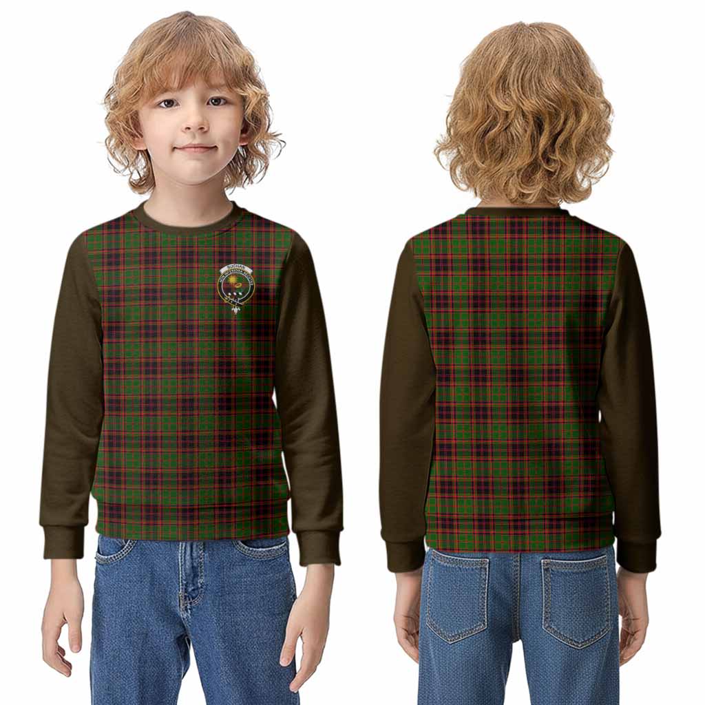 Buchan Tartan Accent Kid Knitted Sweatshirt with Family Crest