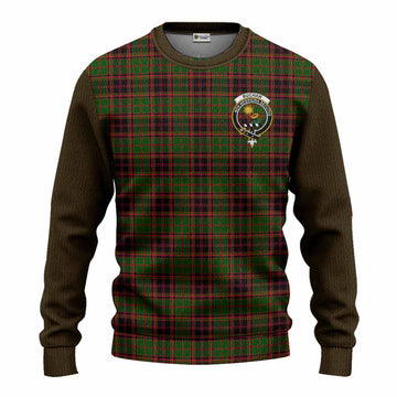 Buchan Tartan Accent Knitted Sweater with Family Crest
