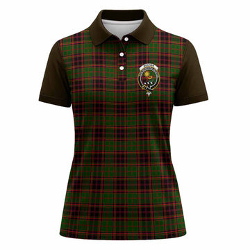 Buchan Tartan Accent Women Polo Shirt with Family Crest
