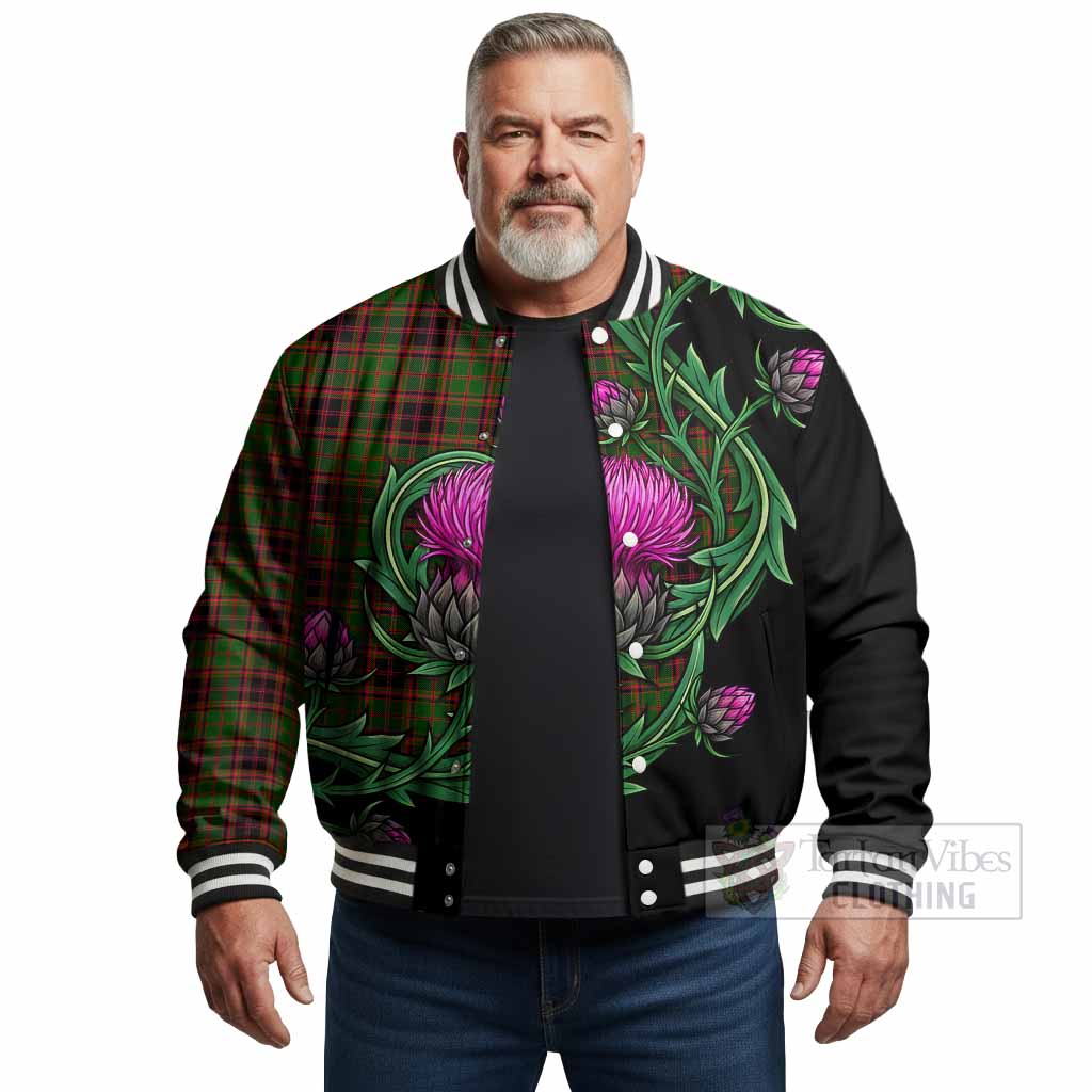 Buchan Tartan Baseball Jacket Resilient Scottish Thistle - Tartan Vibes Clothing