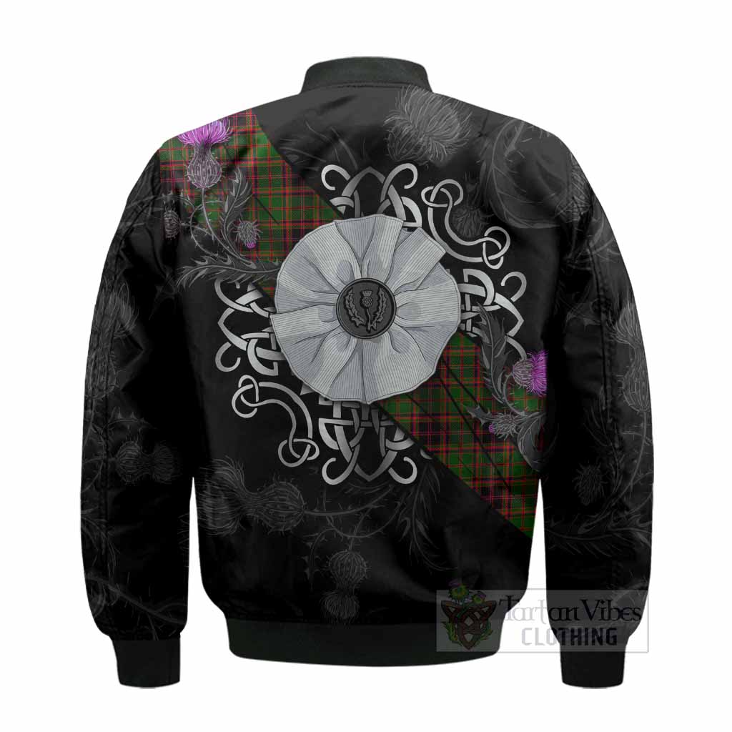 Buchan Tartan Bomber Jacket Jacobite White Rose - Tartan Vibes Clothing