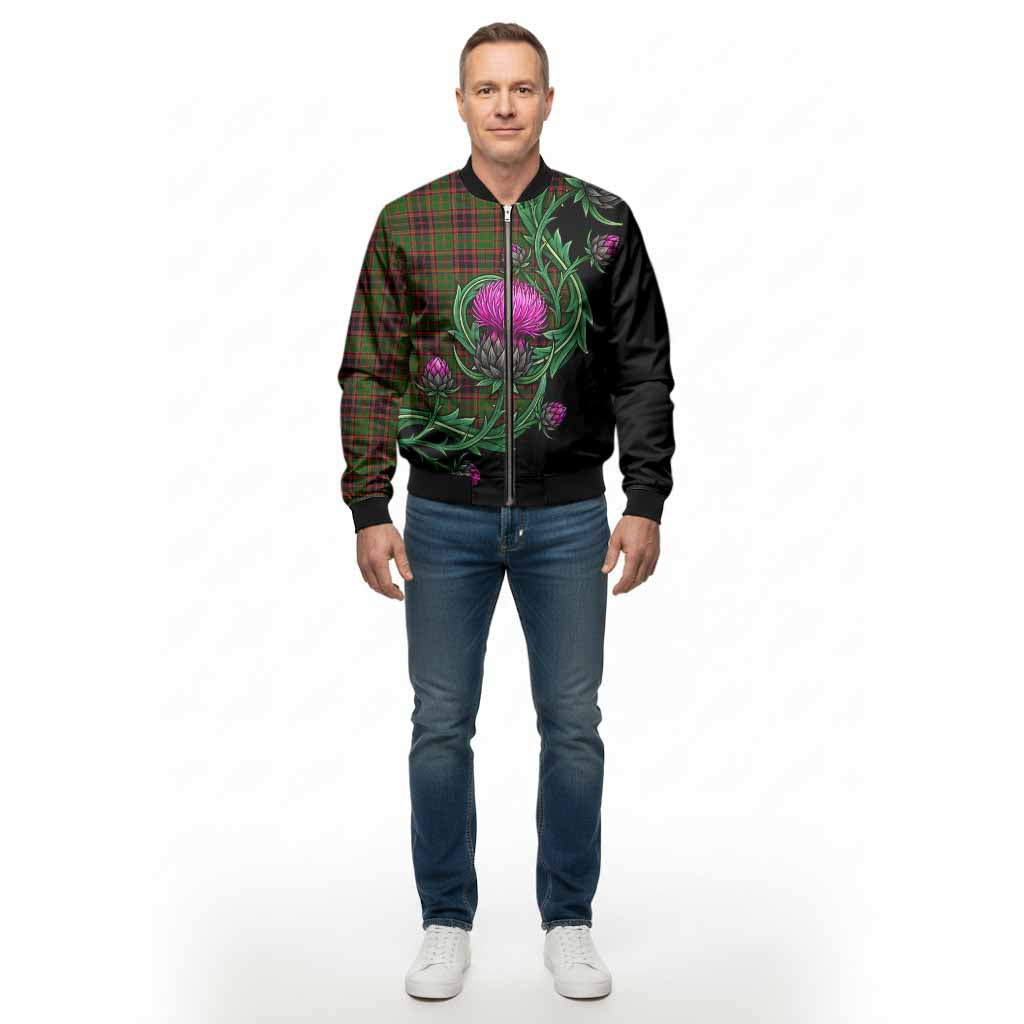 Buchan Tartan Bomber Jacket Resilient Scottish Thistle - Tartan Vibes Clothing