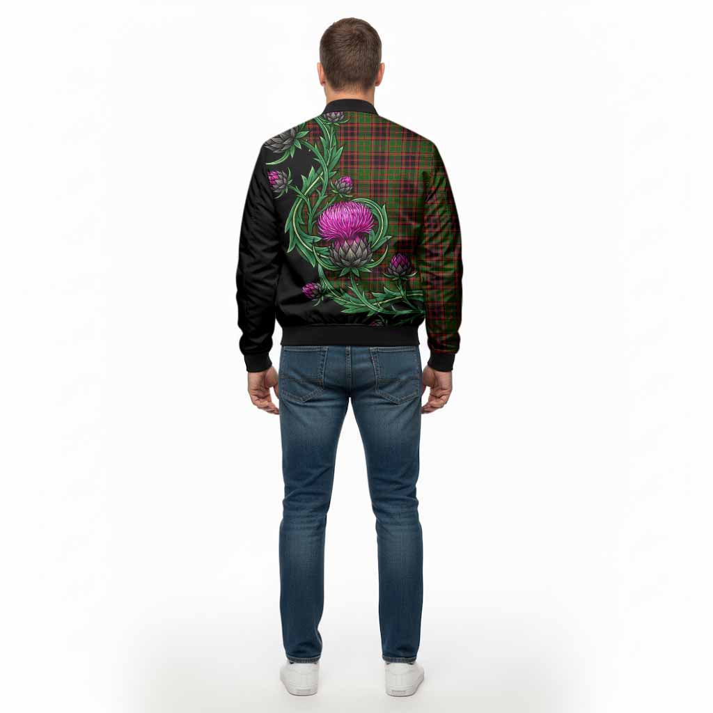 Buchan Tartan Bomber Jacket Resilient Scottish Thistle - Tartan Vibes Clothing