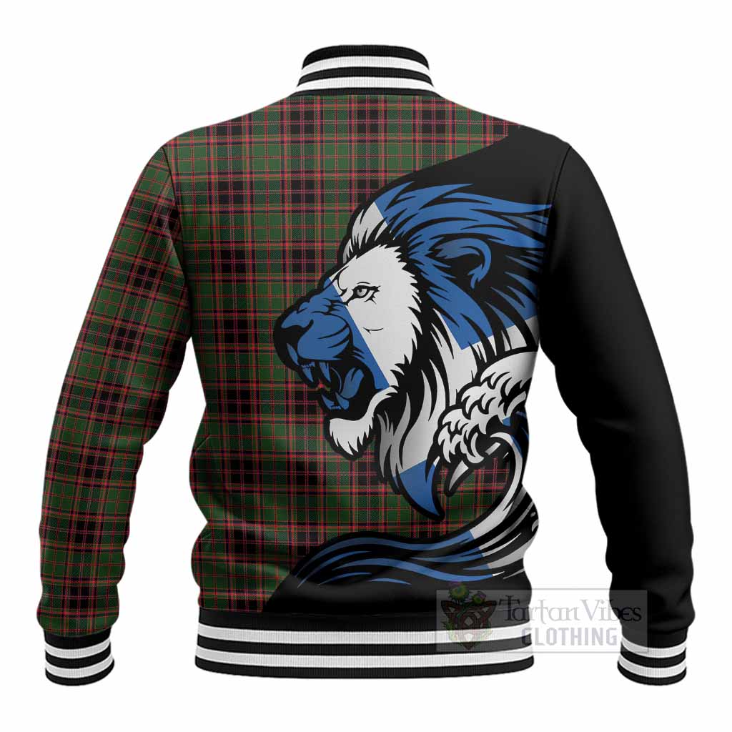 Buchan Tartan Crest Baseball Jacket Scottish Golden Lions Wave Flow