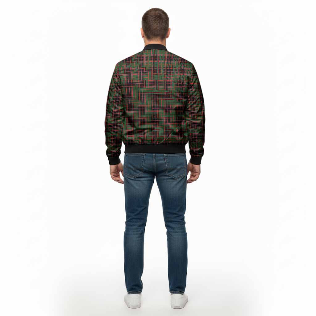 Buchan Tartan Crest Bomber Jacket Ferocious Lion Style