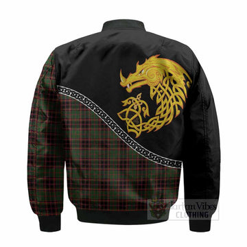 Buchan Tartan Crest Bomber Jacket Legendary Dragon Knot Half Style