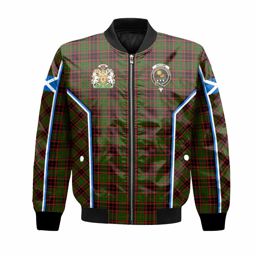 Buchan Tartan Crest Bomber Jacket Scotland Coat of Arm Flag Style - Tartan Vibes Clothing