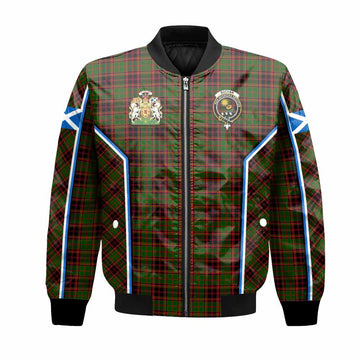 Buchan Tartan Crest Bomber Jacket Scotland Coat of Arm Flag Style