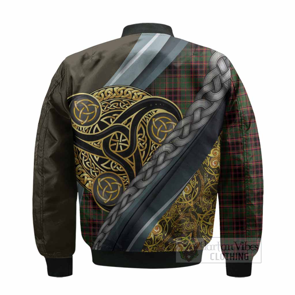 Buchan Tartan Crest Bomber Jacket Scottish Triskele Celtic