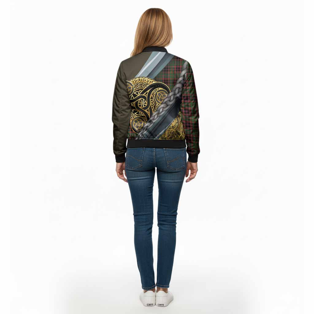 Buchan Tartan Crest Bomber Jacket Scottish Triskele Celtic