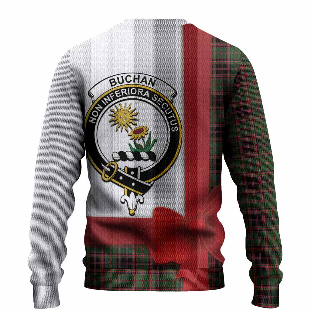 Buchan Tartan Crest Christmas Christmas Ugly Sweater Highland Cow Bagpipes Coquette Bow Style