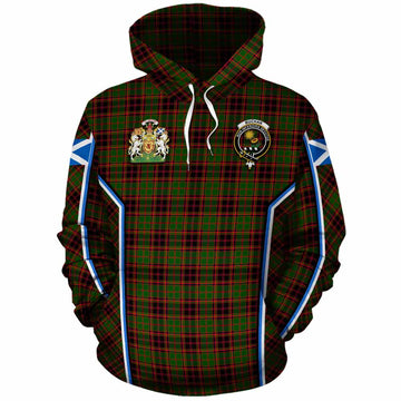 Buchan Tartan Crest Cotton Hoodie Scotland Coat of Arm Flag Style