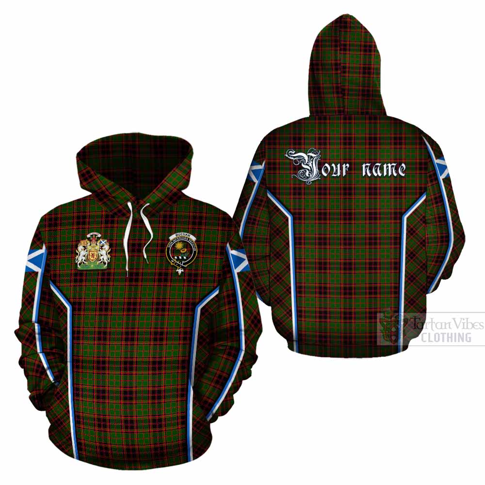 Buchan Tartan Crest Cotton Hoodie Scotland Coat of Arm Flag Style - Tartan Vibes Clothing