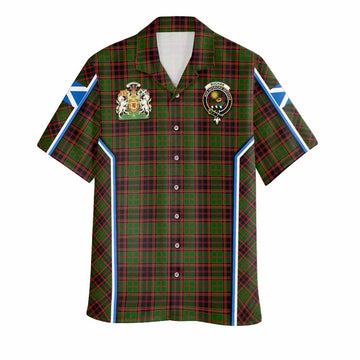 Buchan Tartan Crest Hawaiian Shirt Scotland Coat of Arm Flag Style
