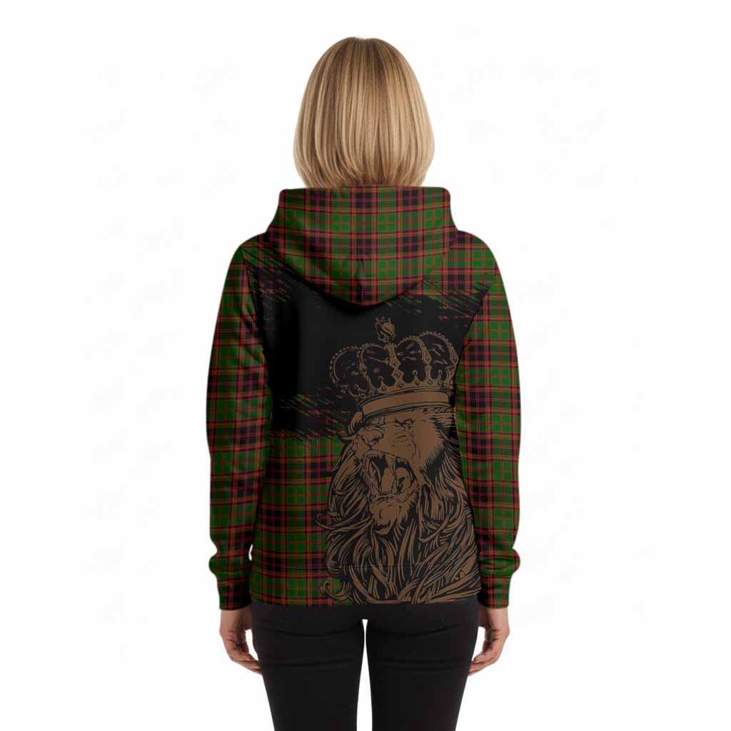 Buchan Tartan Crest Hoodie Crowned Lion Heritage Style