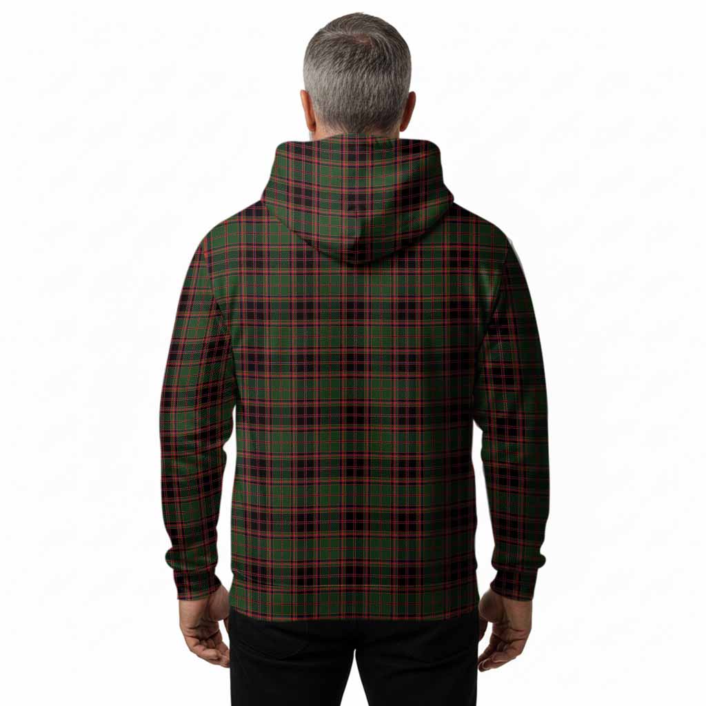 Buchan Tartan Crest Hoodie Ferocious Lion Style