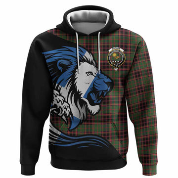 Buchan Tartan Crest Hoodie Scottish Golden Lions Wave Flow