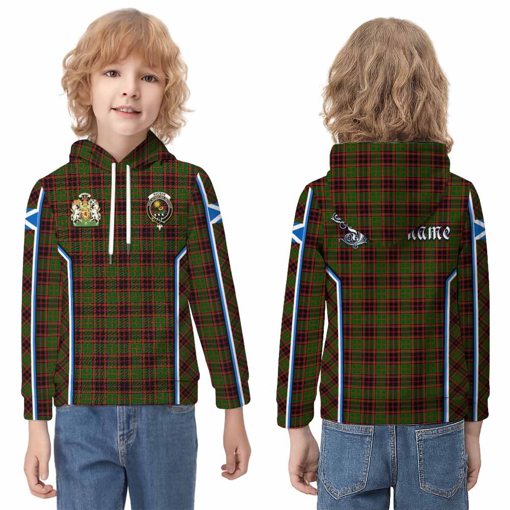 Buchan Tartan Crest Kid Hoodie Scotland Coat of Arm Flag Style - Tartan Vibes Clothing