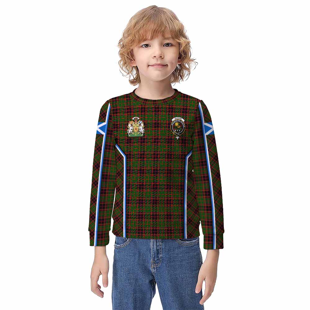 Buchan Tartan Crest Kid Knitted Sweatshirt Scotland Coat of Arm Flag Style - Tartan Vibes Clothing